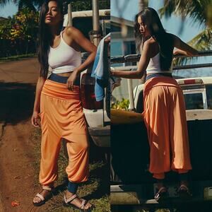NEW Free People Movement X Free People Victory Harem Pants Orange Medium Comfy